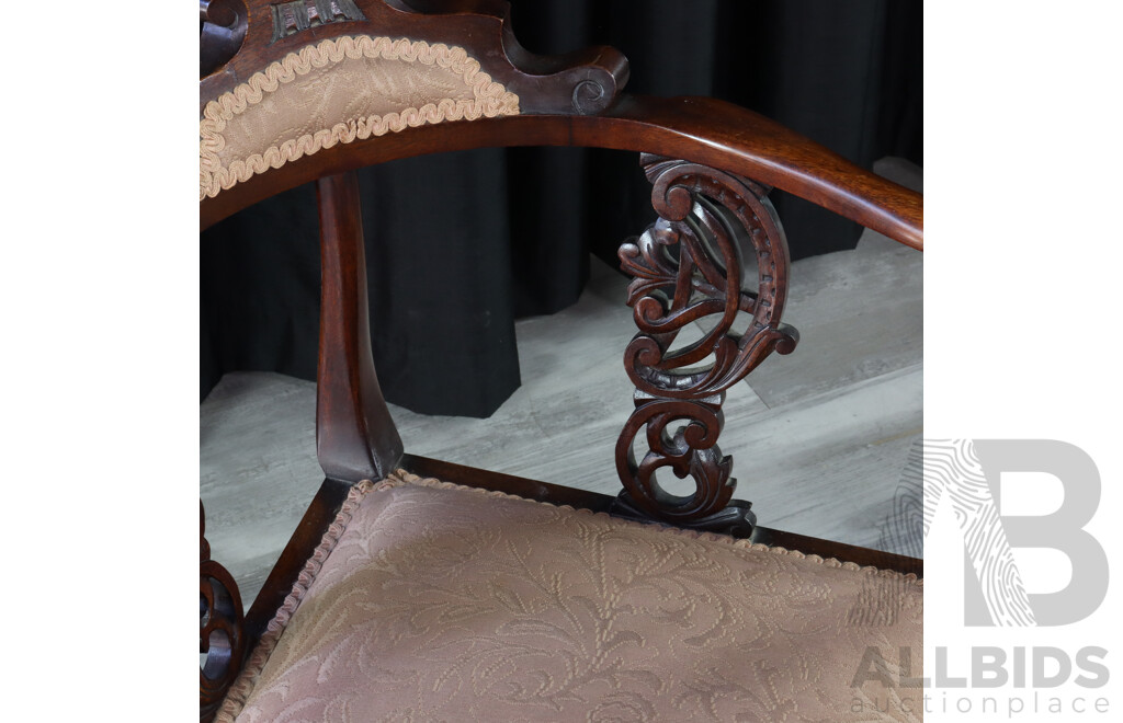 Pair of Edwardian Mahogany Corner Chairs