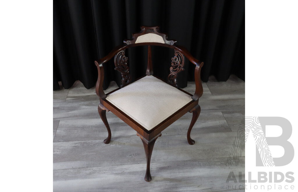 Pair of Edwardian Mahogany Corner Chairs