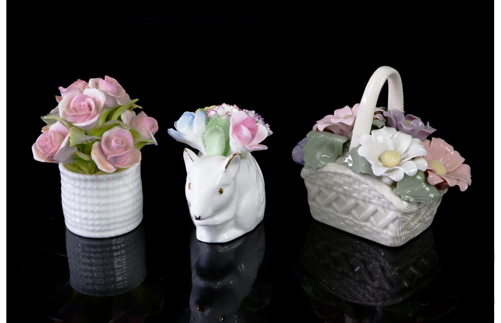 Collection Three Porcelain Flower Posies Comprising Royal Albert, Royal Doulton & Coalport Examples