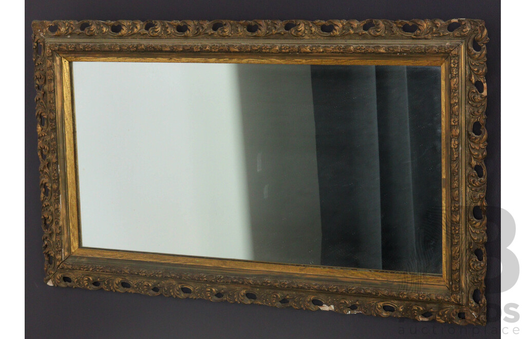 Vintage Pierced Timber Framed Mirror