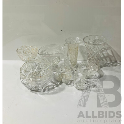 Collection Vintage Crystal Including Bowls, Vases and More