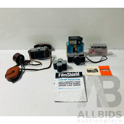 Collection of Vintage Cameras and Camera Gears Including Olympus Trip 35, Kodak Ketina in and More