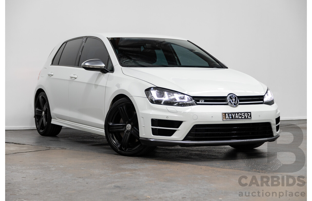 6/2016 Volkswagen Golf R (AWD) AU MY16 5d Hatchback Pure White 2.0L Turbo