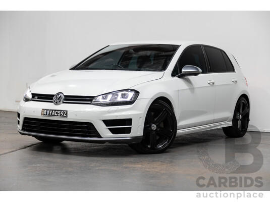 6/2016 Volkswagen Golf R (AWD) AU MY16 5d Hatchback Pure White 2.0L Turbo