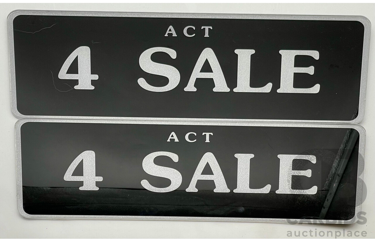 ACT Number Plates   -  4 SALE