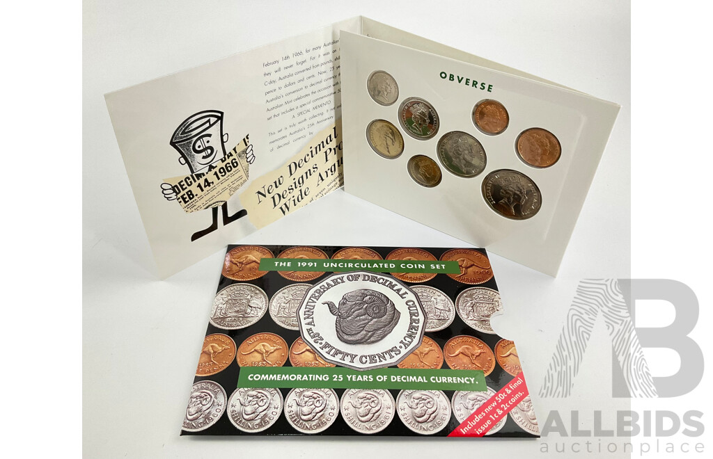 Australian RAM 1991 Eight UNC Coin Set, Twenty Five Years of Decimal Currency