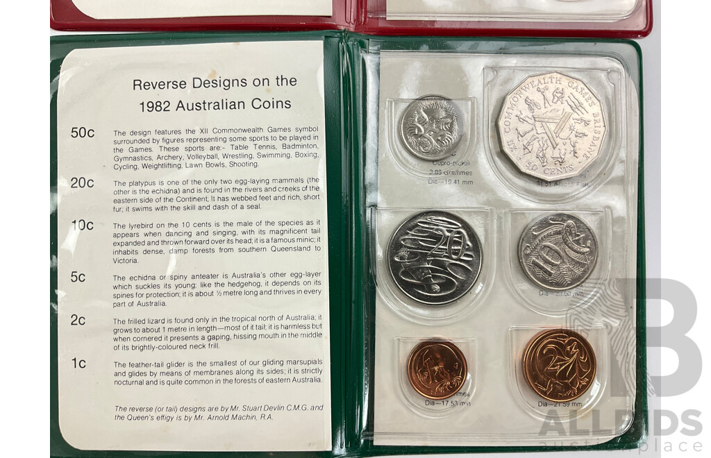 Australian RAM 1980, 1981, 1982 UNC Coin Wallets