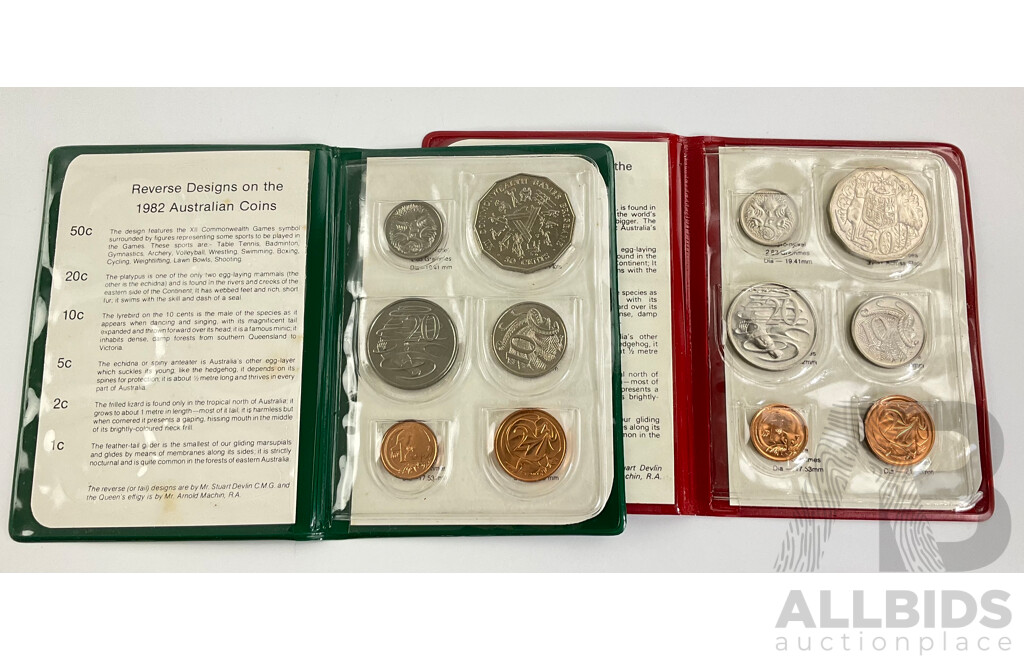 Australian RAM 1981 and 1982 UNC Coin Wallets