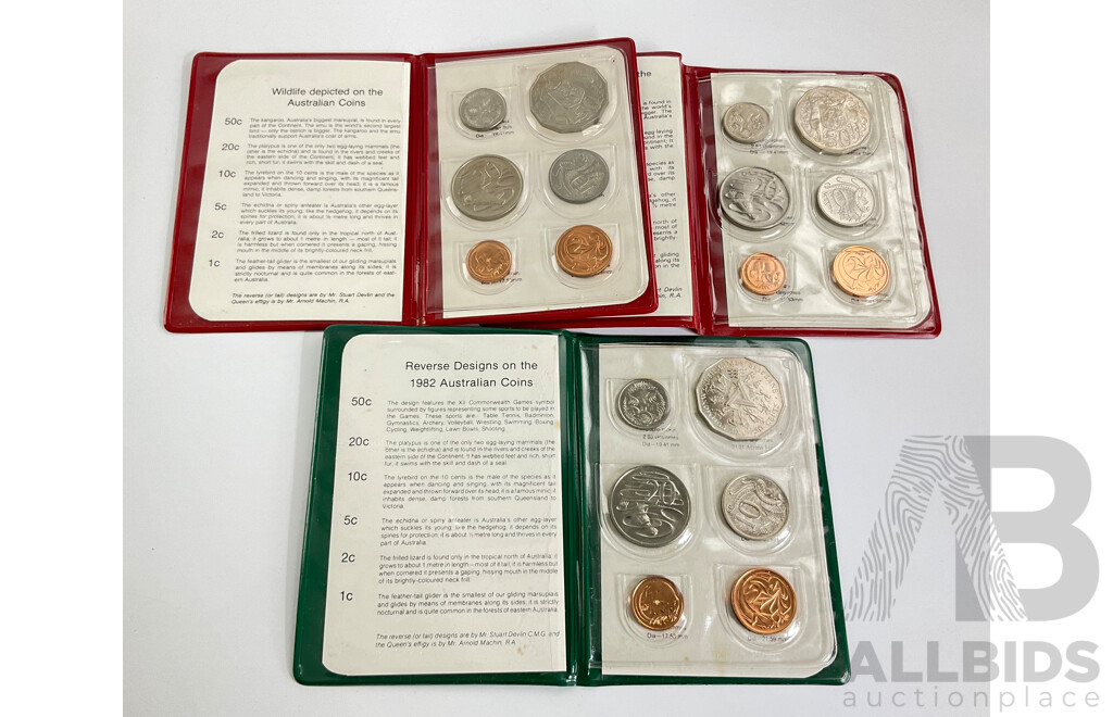 Australian RAM 1980, 1981, 1982 UNC Coin Wallets