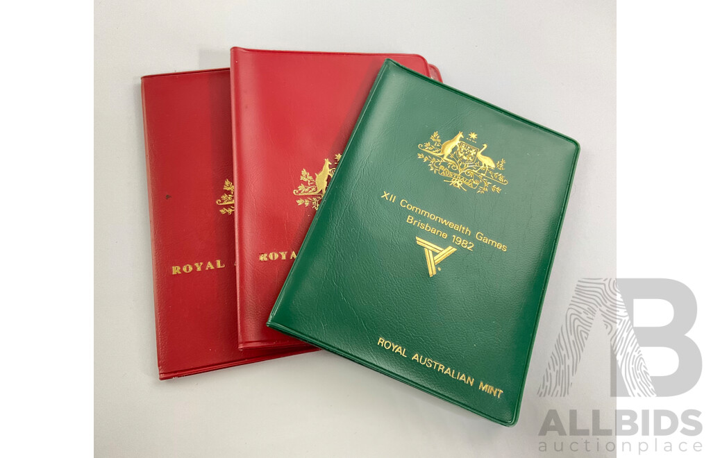 Australian RAM 1980, 1981, 1982 UNC Coin Wallets
