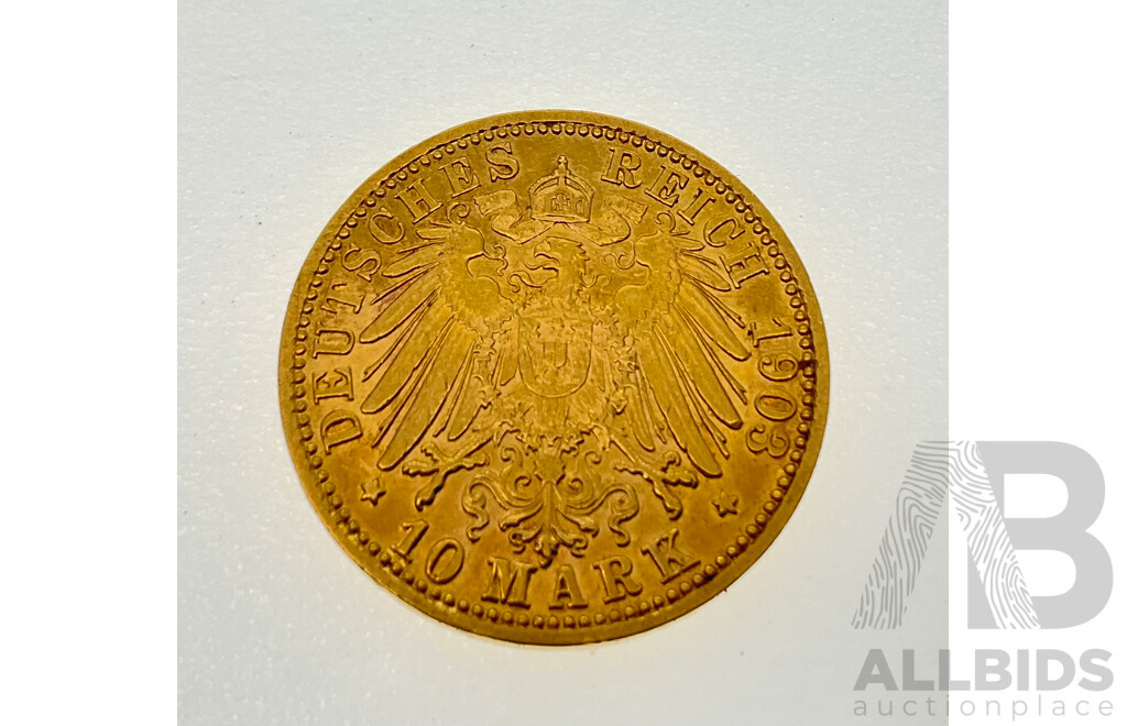 Germany/Kingdom of Prussia 1903 Gold Ten Mark Coin .900