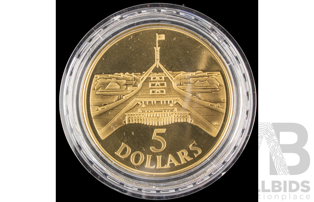 Australian RAM 1988 Proof Five Dollar Coin, Bicentennial