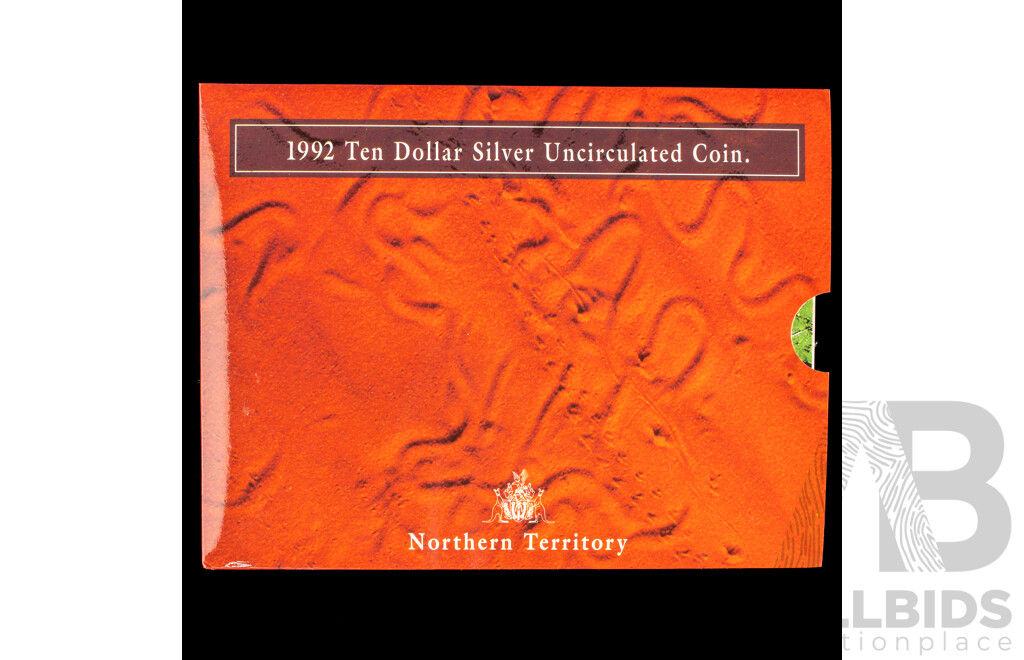 Australian RAM 1992 Silver Ten Dollar Coin, State Series Northern Territory .925