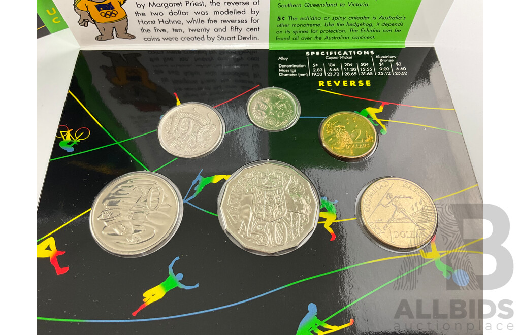 Australian RAM 1992 Six UNC Coin Set, Olympic Games