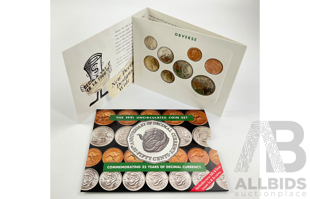 Australian RAM 1991 Eight UNC Coin Set, Twenty Five Years of Decimal Currency