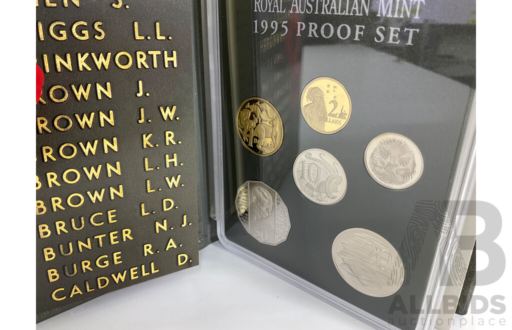 Australian RAM 1995 Six Proof Coin Set, Fiftieth Anniversary of the End of World War Two