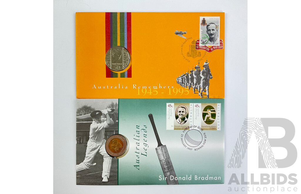 Australian 1995 Weary Dunlop and 1997 Donald Bradman PNCs