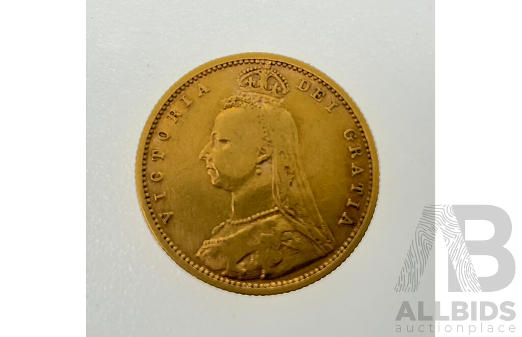 Australian 1891 Queen Victoria Gold Half Sovereign, Sydney Mint