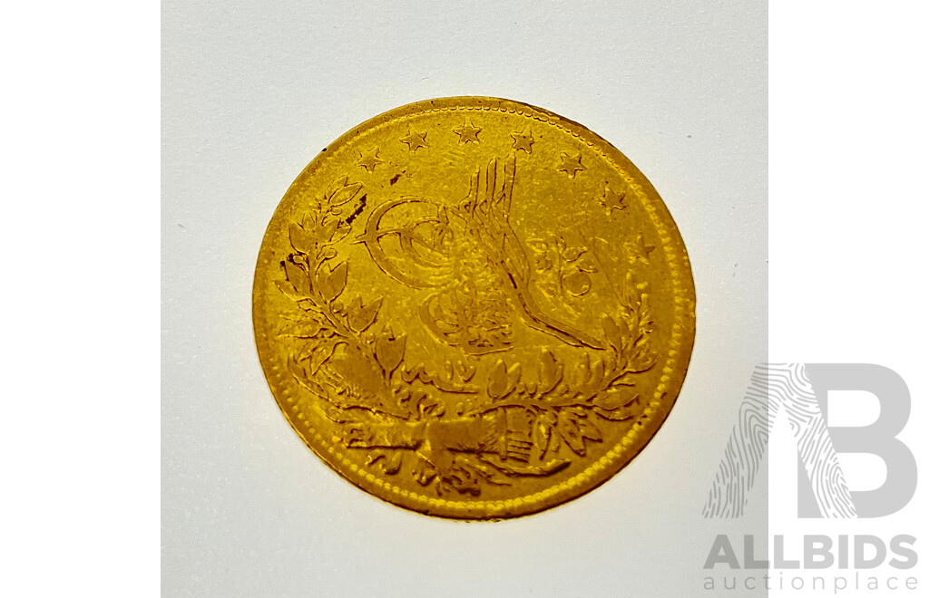 Ottoman Empire One Hundred Kurush Gold Coin .917