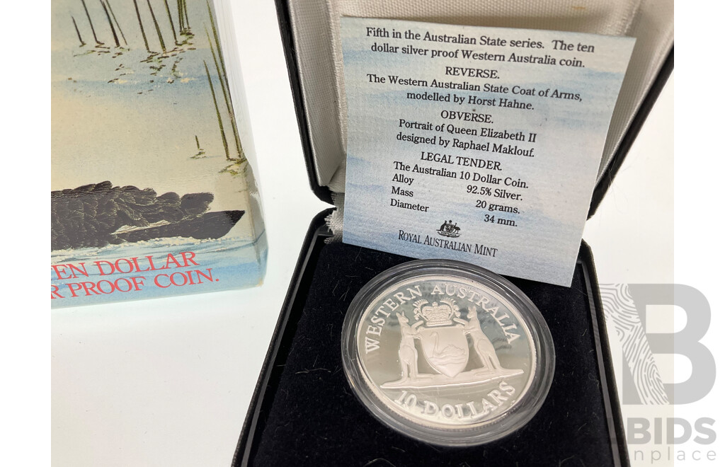 Australian RAM 1990 Silver Proof Ten Dollar Coin .925