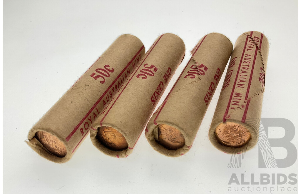 Four Australian RAM 1981 One Cent Coin Rolls