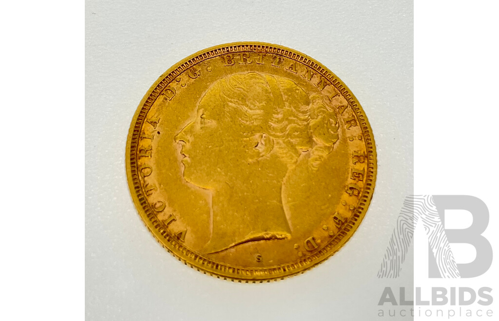 Australian 1885 Queen Victoria Gold Sovereign, Sydney Mint