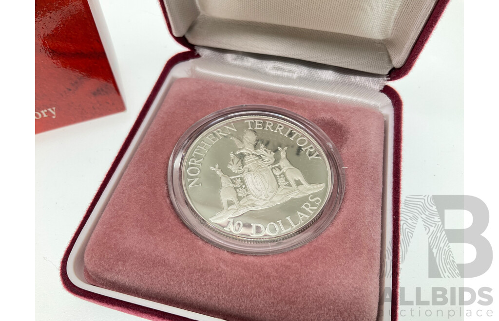 Australian RAM 1992 Silver Ten Dollar Proof Coin, State Series, Northern Territory .925