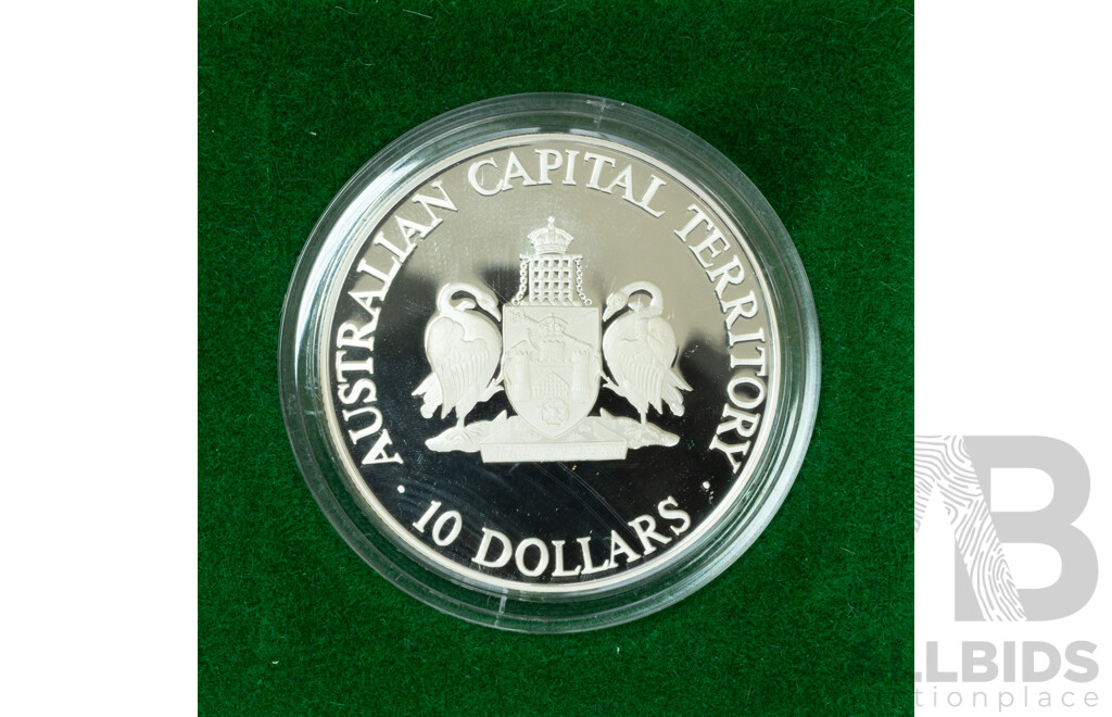 Australian RAM 1993 Silver Proof Ten Dollar Coin, State Series, Australian Capital Territory .925