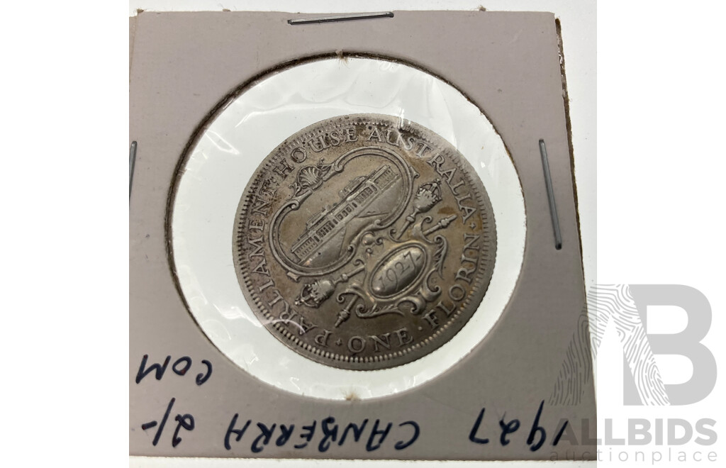 Two Australian Silver Florins, 1914H and 1927 Commemorative .925