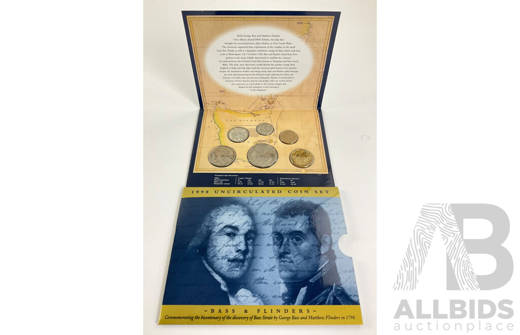 Australian RAM 1998 Six UNC Coin Set, Bass Flinders