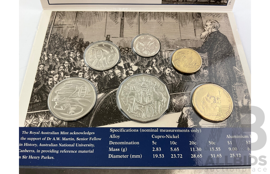 Australian RAM 1996 Six UNC Coin Set, Sir Henry Parkes