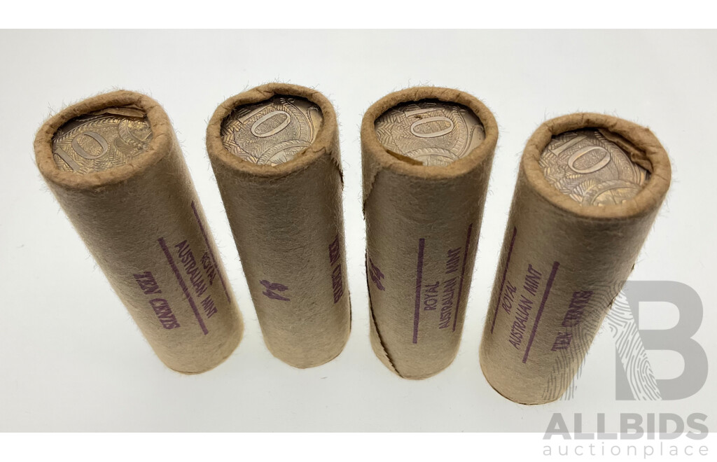 Four Australian RAM 1980 Ten Cent Rolls