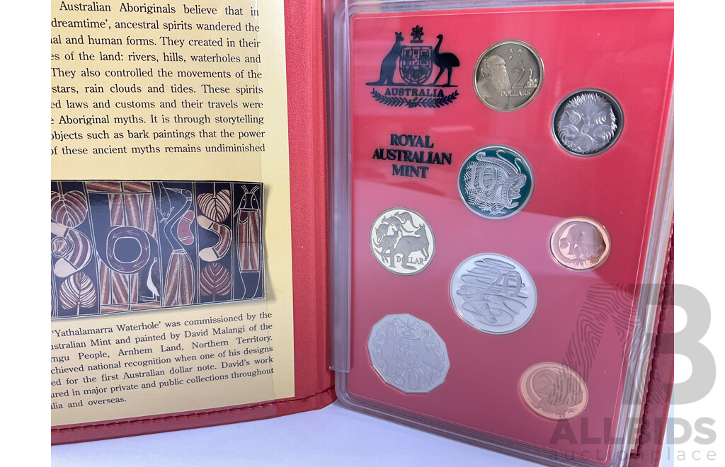 Australian RAM 1990 Eight Proof Coin Set, Yathalamarra Waterhole