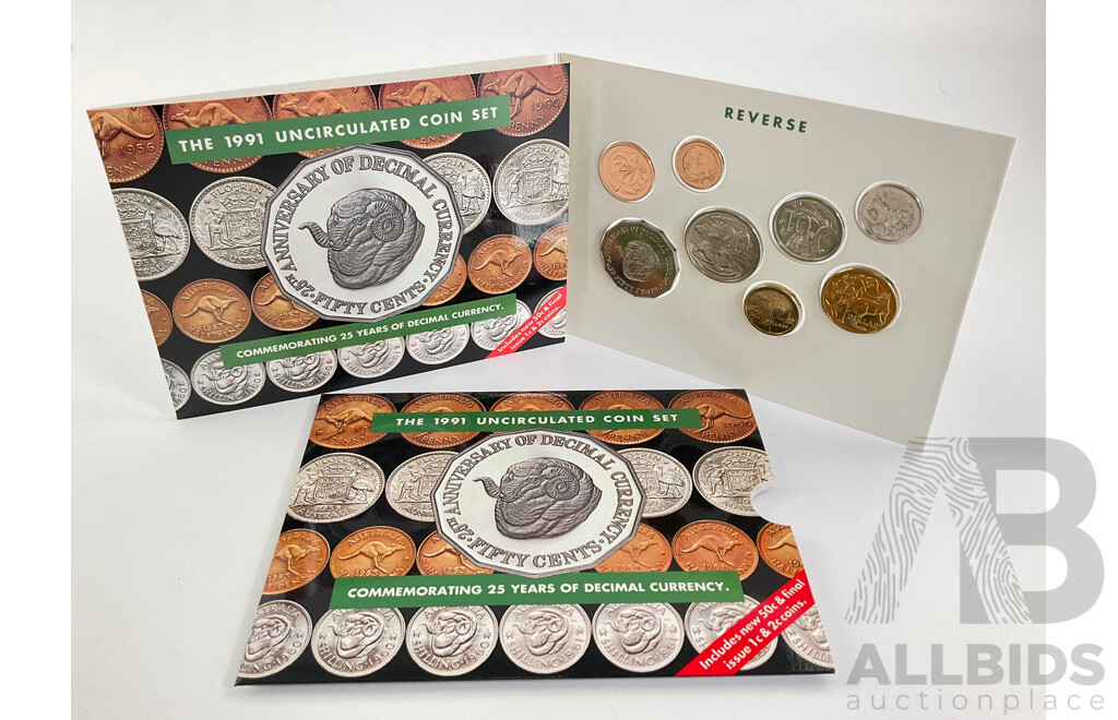 Australian RAM 1991 UNC Eight Coin Set, Twenty Five Years Decimal Currency