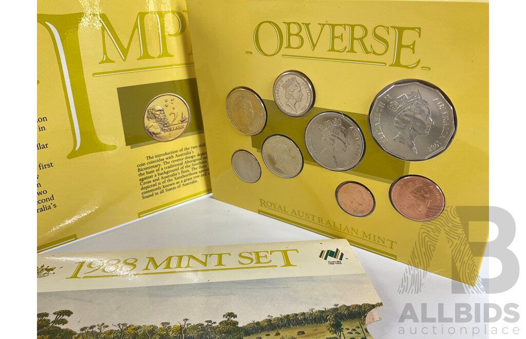 Australian RAM 1988 Eight UNC Coin Set