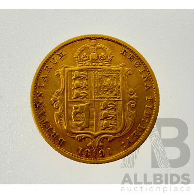 Australian 1891 Queen Victoria Gold Half Sovereign, Sydney Mint