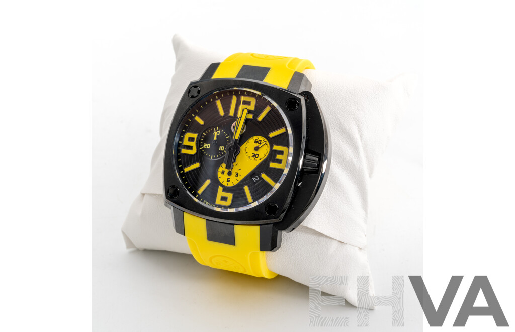 Sam & Rod 42.5mm Empire Iconic Chronograph, Model I42C-BBY0001