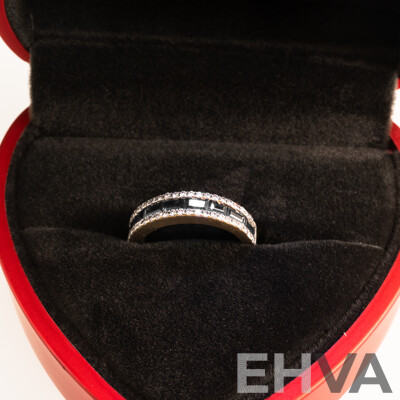 18ct Diamond & Sapphire Set Ring, TDW 0.25ct/S0.55ct, Size J, 3.89 Grams