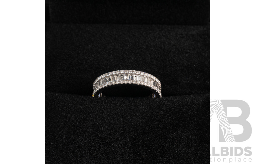 18ct Full Diamond Set Hoop Eternity Ring, TDW 1.53ct, Size K, 2.74 Grams