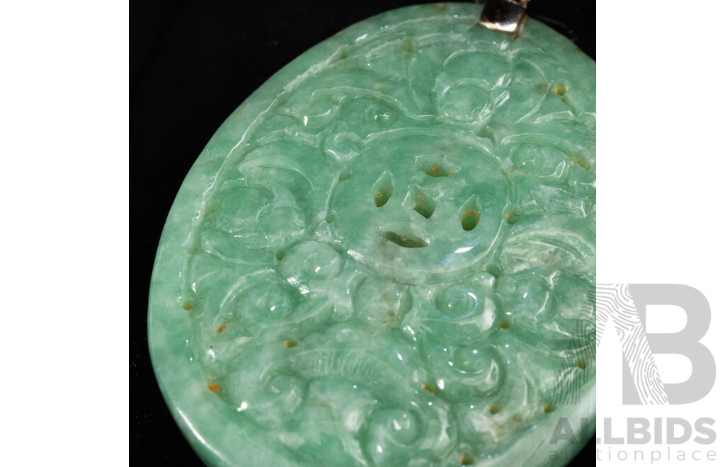 Carved Type A Jade Pendant