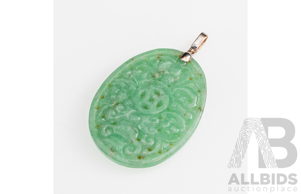 Carved Type A Jade Pendant