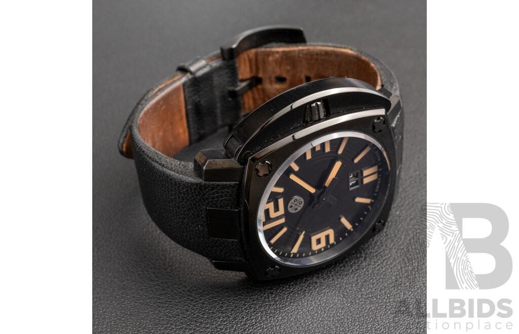 Sam & Rod Time Collection Iconic46-No.02700 Watch, Black & Salmon, 42mm