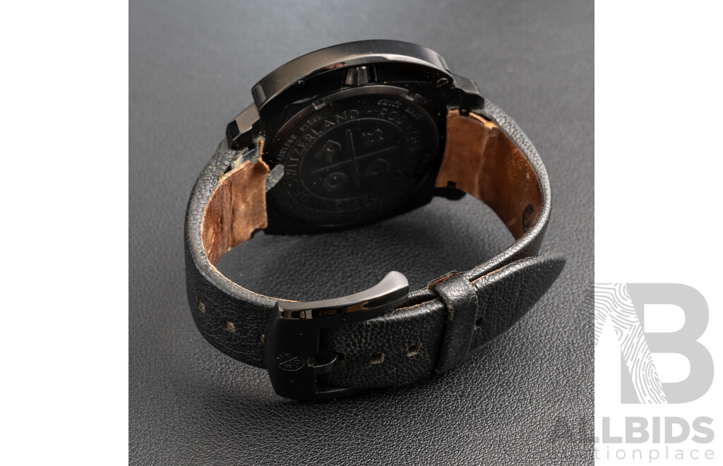 Sam & Rod Time Collection Iconic46-No.02700 Watch, Black & Salmon, 42mm