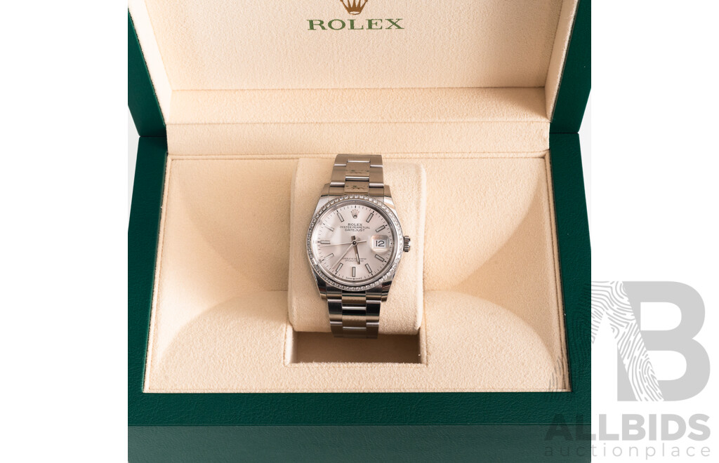 Rolex Datejust 126200 Diamond Bezel Silver Dial