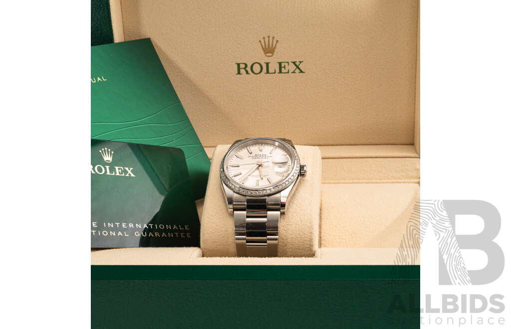 Rolex Datejust 126200 Diamond Bezel Silver Dial