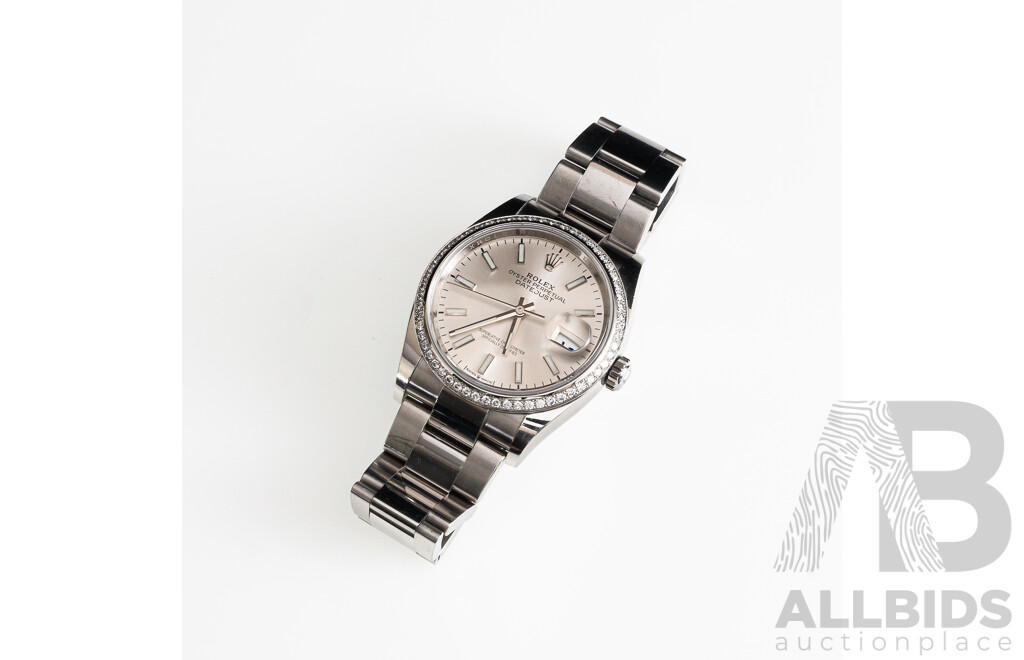 Rolex Datejust 126200 Diamond Bezel Silver Dial