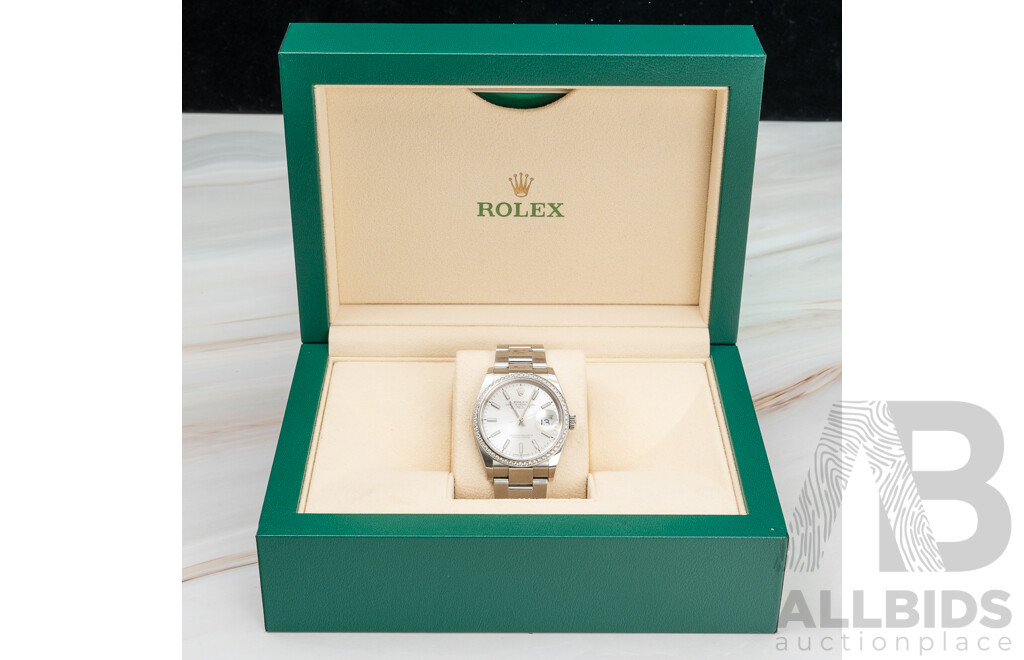 Rolex Datejust 126200 Diamond Bezel Silver Dial