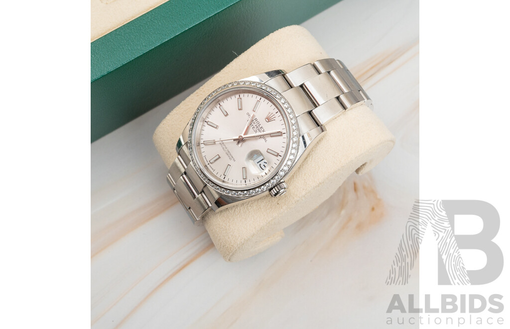 Rolex Datejust 126200 Diamond Bezel Silver Dial