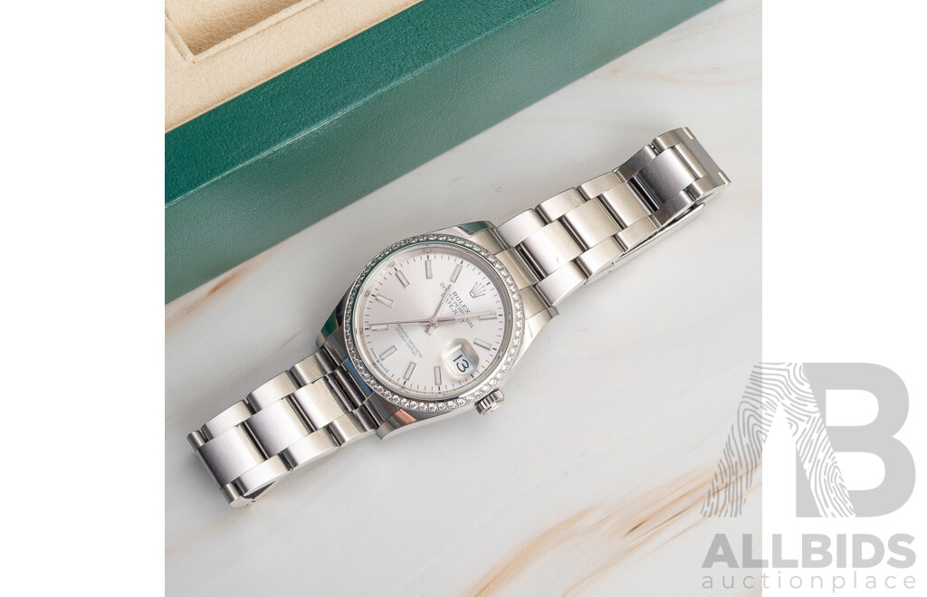 Rolex Datejust 126200 Diamond Bezel Silver Dial