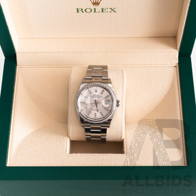 Rolex Datejust 126200 Diamond Bezel Silver Dial